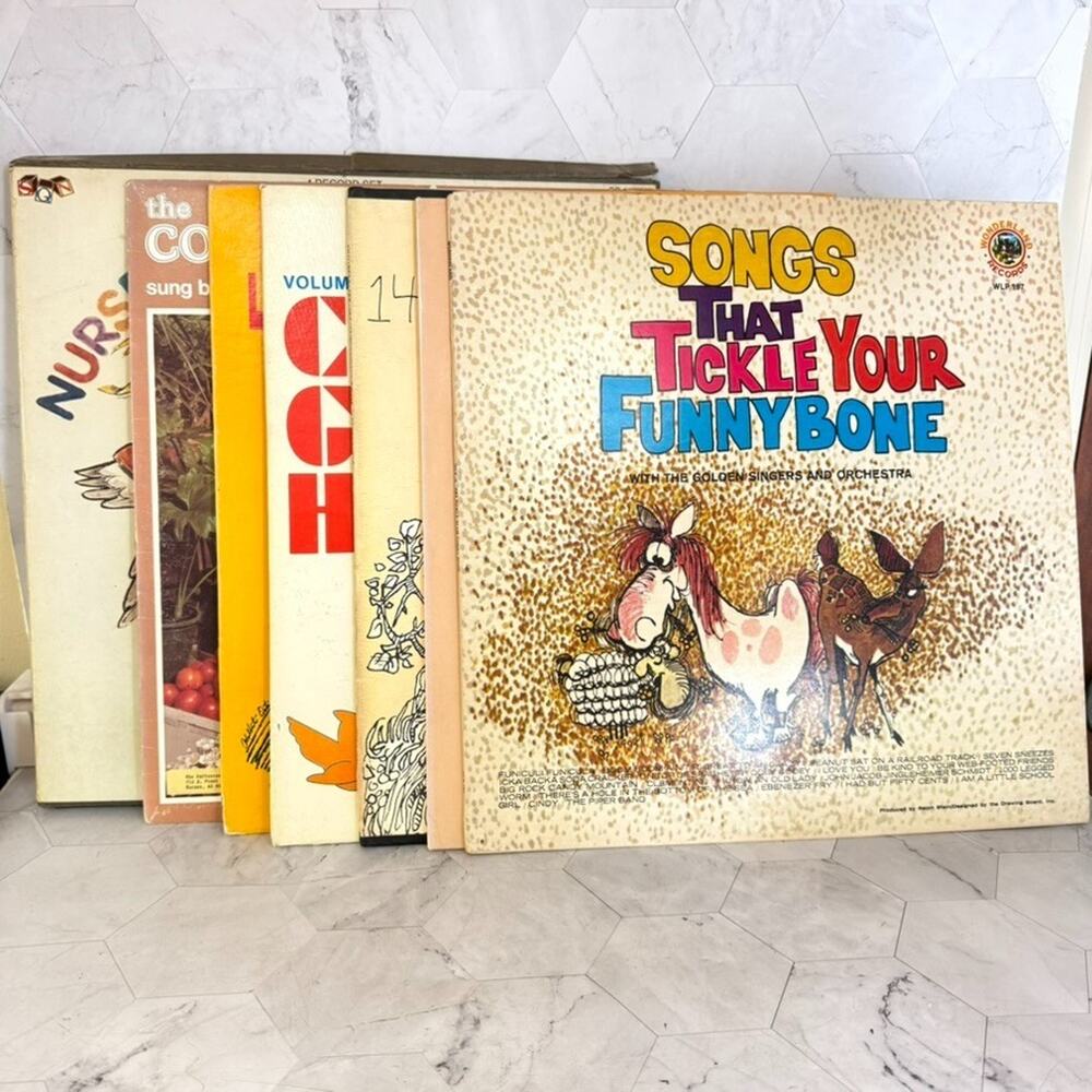 Lot of 10 Vintage Children’s Records Cher Raffi Nursery Rhymes Sing Along LPs